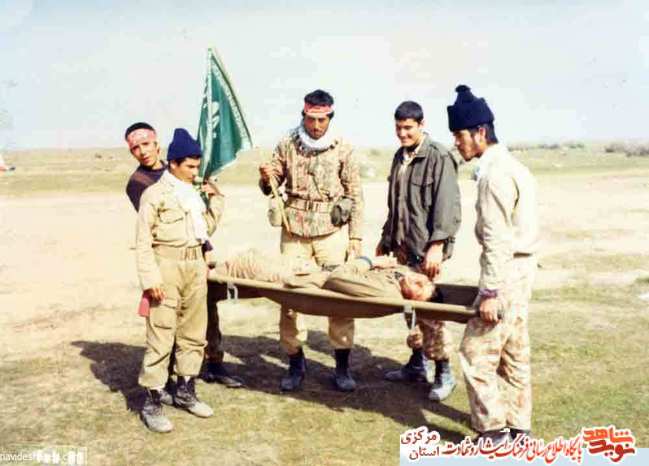 از چپ: محسن شمشیری - ششهید حمید صالح عیتی - علی نادی پرچم دار - محمود عارفی