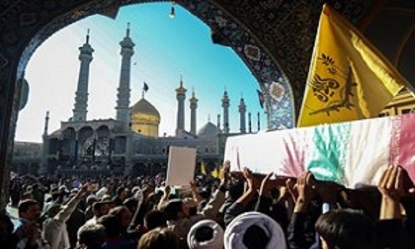 پیکر مطهر 5 شهید مدافع حرم در قم تشییع میشود پیکر مطهر 5 شهید مدافع حرم در قم تشییع میشود