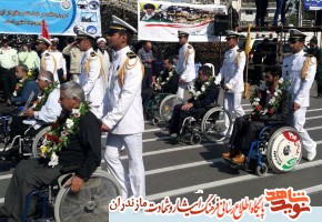 جانبازان نخاعى مازندران پيشتازان رژه نيروى هاى مسلح بودند جانبازان نخاعى مازندران پيشتازان رژه نيروى هاى مسلح بودند