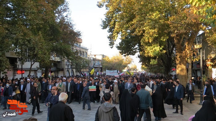 گزارش تصویری| راهپیمایی مردم همدان برعلیه جنایات اسرائیل