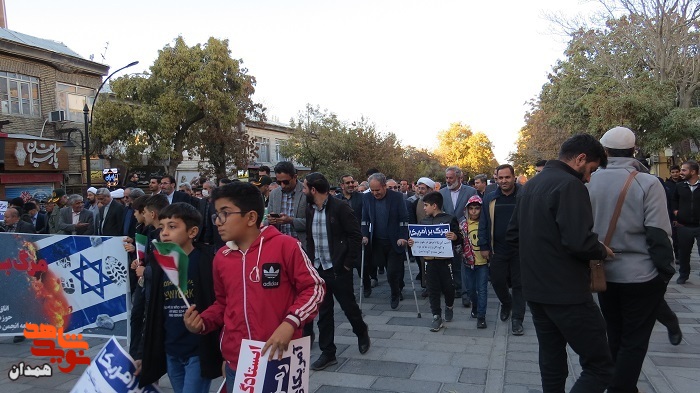 گزارش تصویری| راهپیمایی مردم همدان برعلیه جنایات اسرائیل