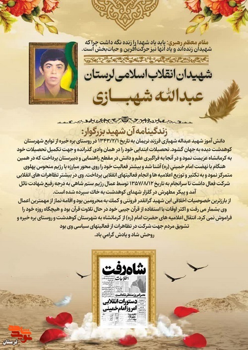 اینفوگرافیک شهدای انقلاب لرستان منتشر شد