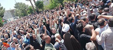 گزارش تصویری| تشییع پیکر ۳ شهید حمله موشکی اسرائیل در شهرستان اسلامشهر