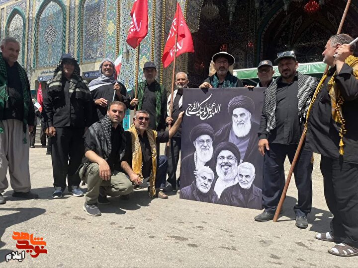 حضور  جمعی جانبازان ایلامی در تشییع پیکر رهبر شهید در کربلای معلی به نیابت از شهدا