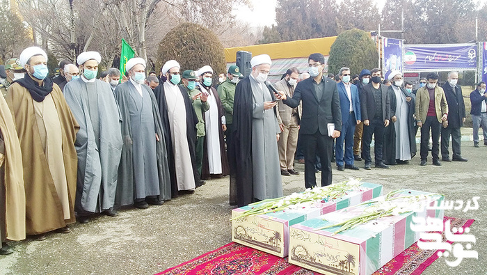 تشییع و تدفین پیکر مطهر ۲ شهید گمنام در دانشگاه فرهنگیان کردستان
