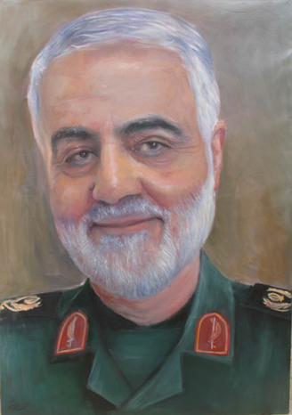 نقاشی پرتره سردار مقاومت  توسط هنرمند ايلامي