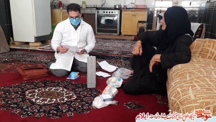 پایش سلامت خانواده های شهدا و ایثارگران شهرستان آبدانان توسط تیم جهادی 