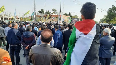 اجتماع ضد صهیونیستی سمنانی‌ها برای حمایت از مردم مظلوم غزه- بیست و هفتم آبان ۱۴۰۲ معراج شهدا